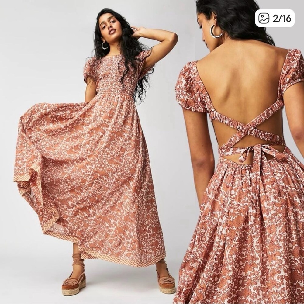 Free People Ultraviolet Maxi Dress Tea Combo